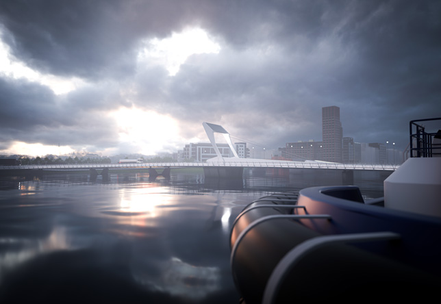 The proposed bridge with deck lowered